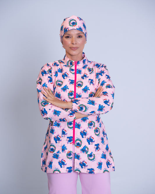 Bata médica premium antifluido holiday Dreamy Scrubs