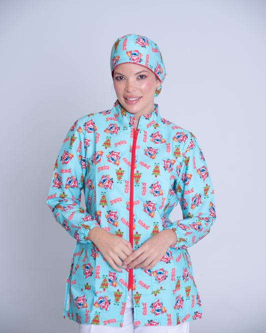Bata médica premium antifluido holiday Dreamy Scrubs