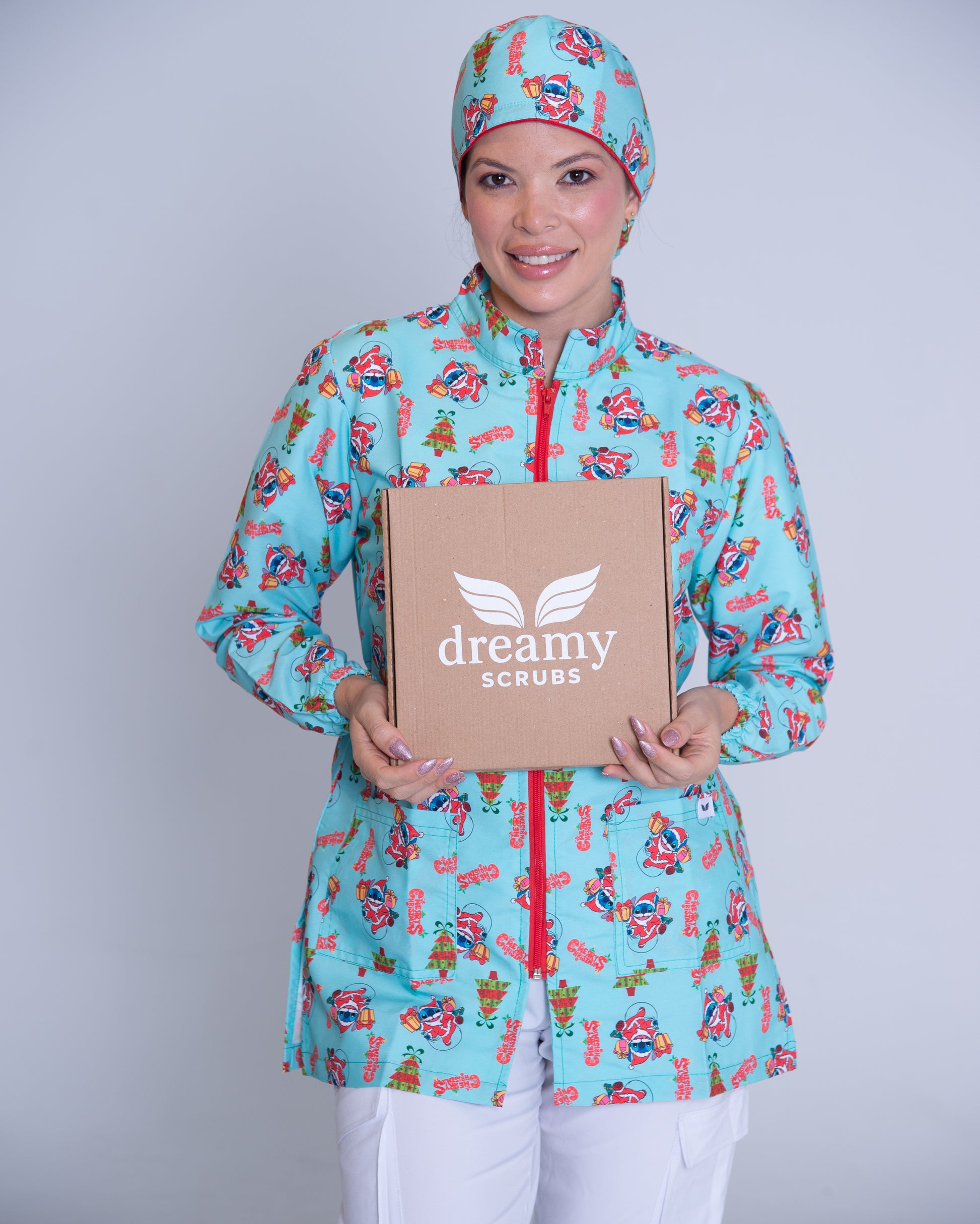Bata médica premium antifluido holiday Dreamy Scrubs